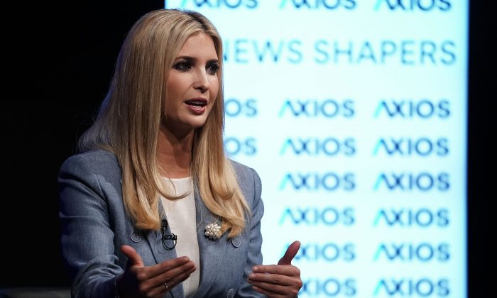Ivanka Trump, White House adviser and daughter of President Donald Trump, speaks during an Axios360 News Shapers event at the Newseum in Washington on Aug. 2, 2018. (Alex Wong/Getty Images)