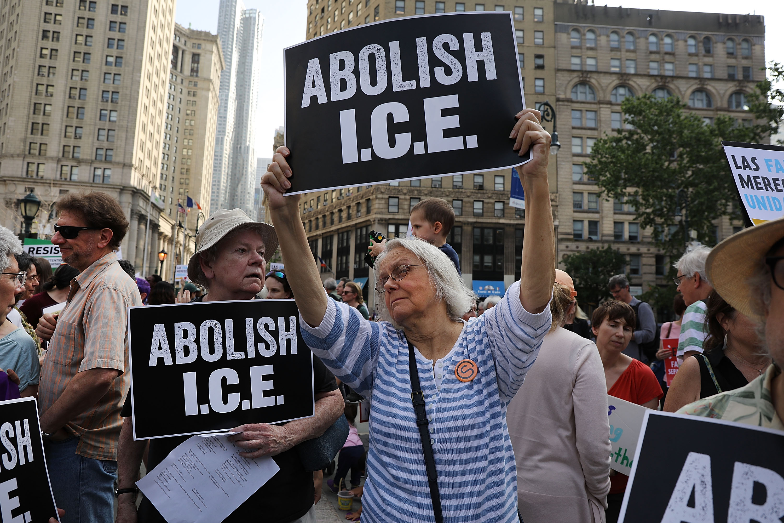 A demonstration at the Federal Building in lower Manhattan against the Trump administration's immigration policies on June 1, 2018. (Spencer Platt/Getty Images)