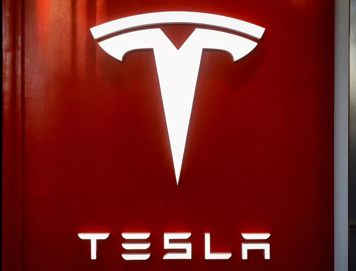 The Tesla logo in a file photo. (Brendan McDermid/Reuters)