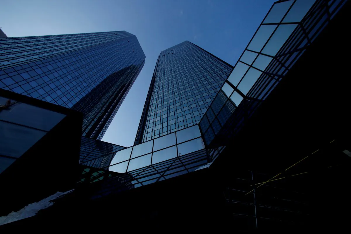 The headquarters of Deutsche Bank is pictured in Frankfurt, Germany, on March 19, 2018. (Ralph Orlowski/Reuters)