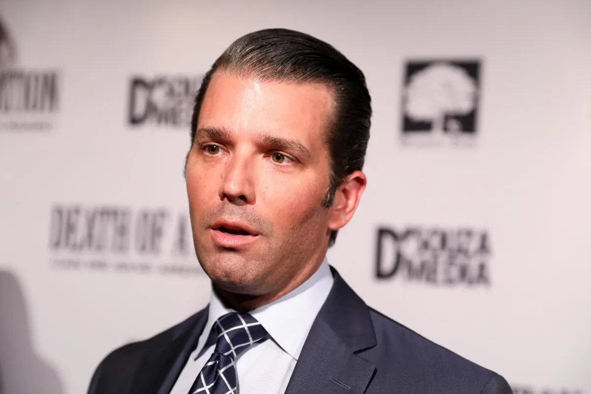 Donald Trump Jr. at the premiere of “Death of a Nation” in Washington on Aug. 1, 2018. (Samira Bouaou/The Epoch Times)