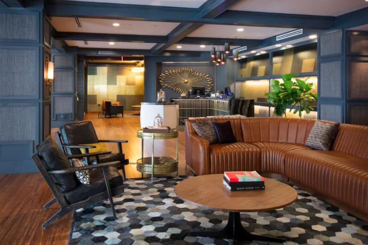 Lobby at Hutton Hotel, Nashville. (Nils Schlebusch)