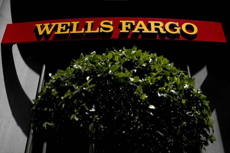 A sign is posted at a Wells Fargo Bank branch office on July 14, 2017 in San Francisco, California. (Justin Sullivan/Getty Images)