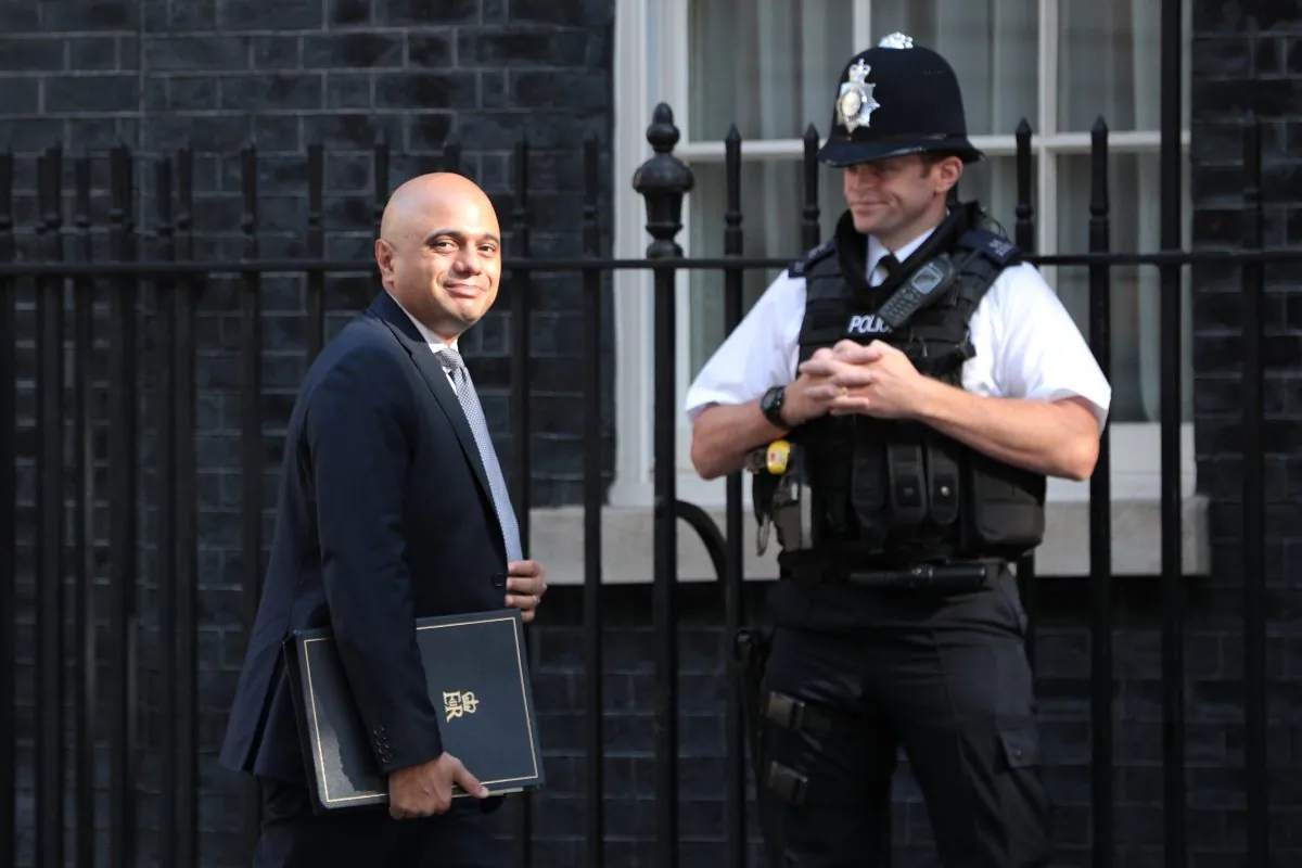 Home Secretary Sajid Javid at Downing Street on July 17, 2018 in London, England. A leaked letter from police commissioners to Javid on Aug. 7 warned of the risks to security of "crashing out" of the EU with no deal. (Dan Kitwood/Getty Images)