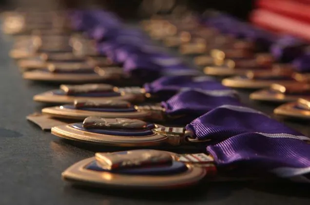 Purple Heart medals. (Cpl. Athanasios L. Genos/U.S. Marine Corps)