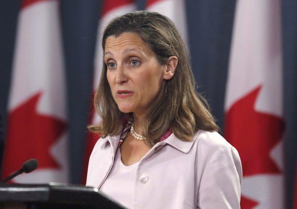Canada's Foreign Affairs Minister Chrystia Freeland