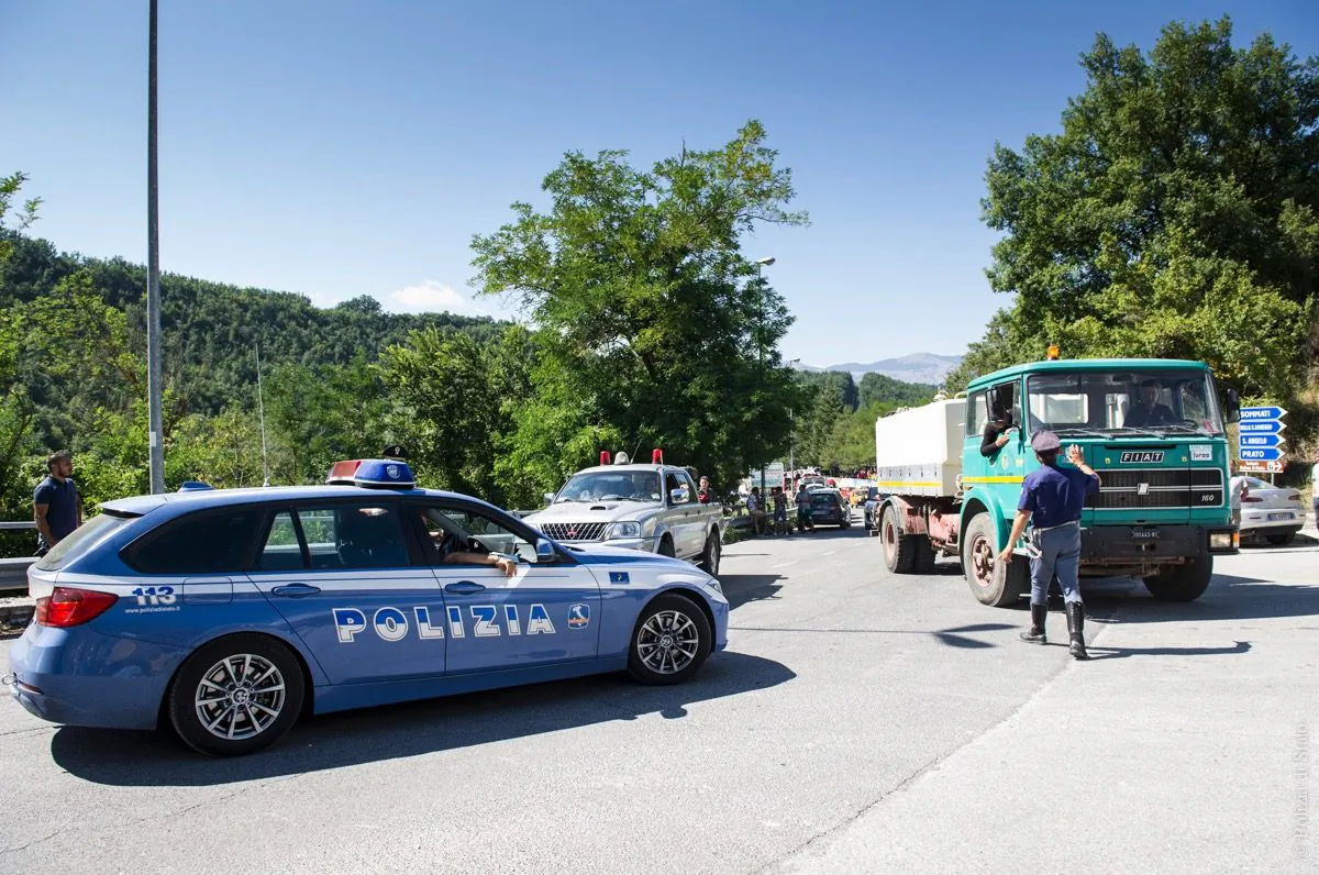 File photo of members of the Italian State Police conducting rescue operations in Amatrice. (Italian State Police / Polizia di Stato)