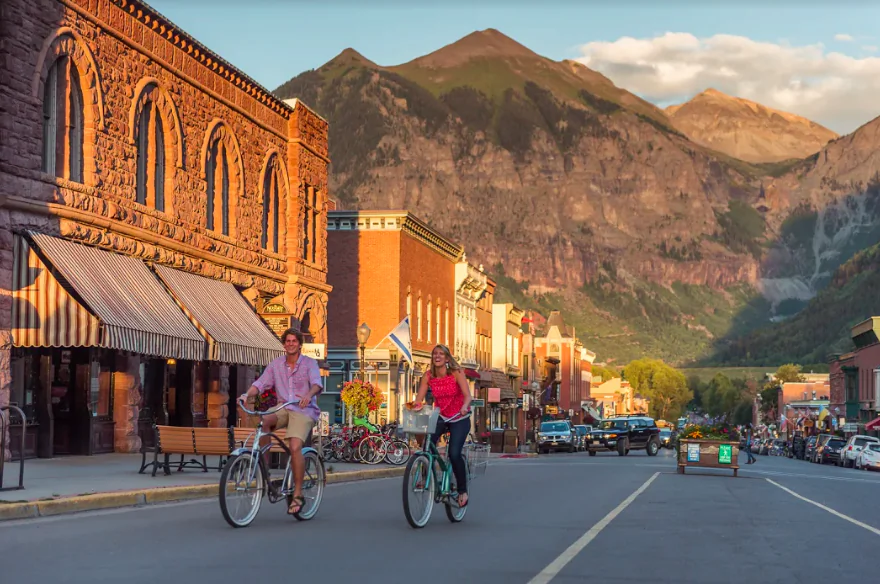 Telluride's main street, Colorado Avenue. (Courtesy of Visit Telluride)