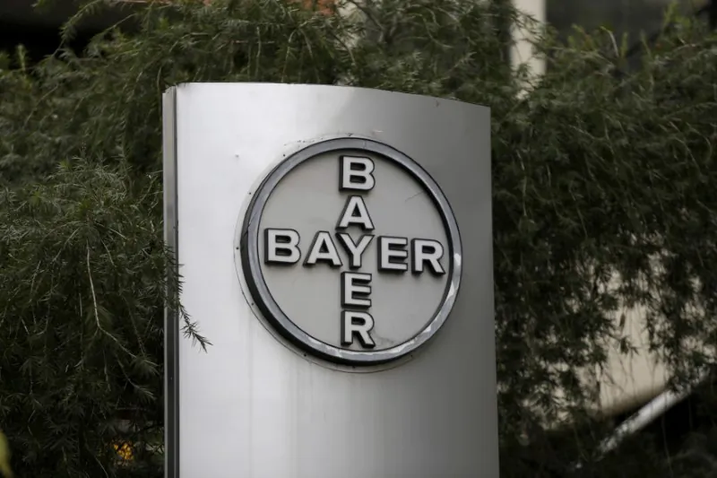 The corporate logo of Bayer is seen at the headquarters building in Caracas, Venezuela on March 1, 2016. (Marco Bello/Reuters)