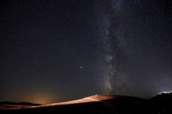 A "shooting star" during the Perseid meteor shower in Ramon Crater, Israel on Aug. 13, 2018.
