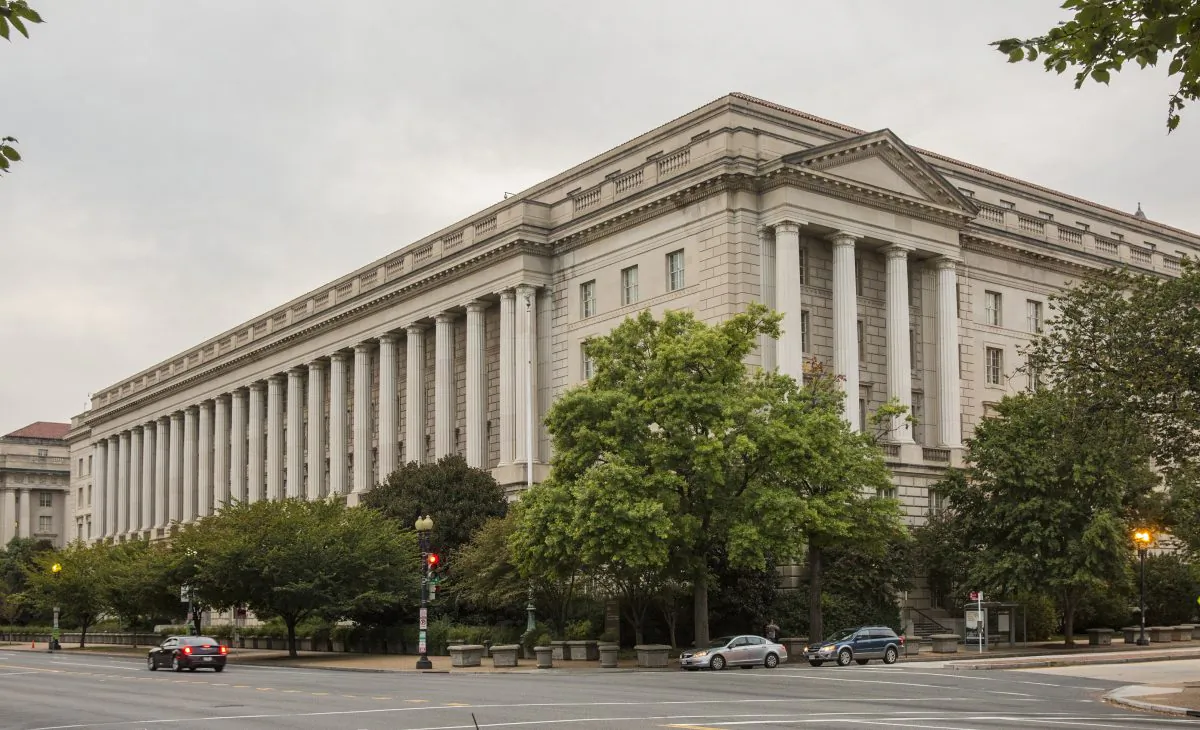 The Department of Justice in Washington on Sept. 22, 2017. (Samira Bouaou/The Epoch Times)