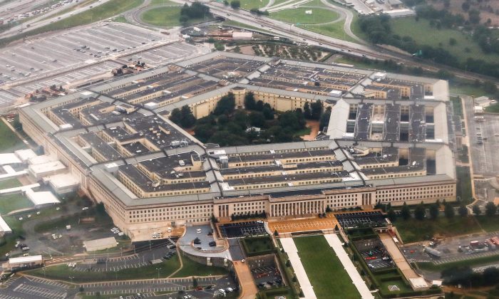 An aerial view of the Pentagon in Arlington, Va., on Aug. 12, 2018. (Charlotte Cuthbertson/The Epoch Times)