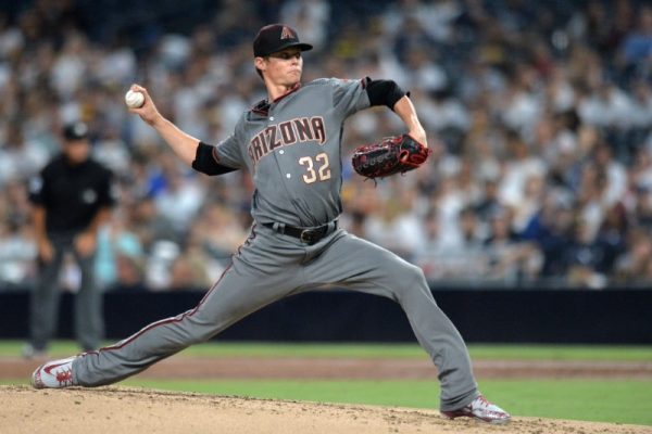 Arizona Diamondbacks starting pitcher Clay Buchholz pitches against the San Diego Padres during the first inning.