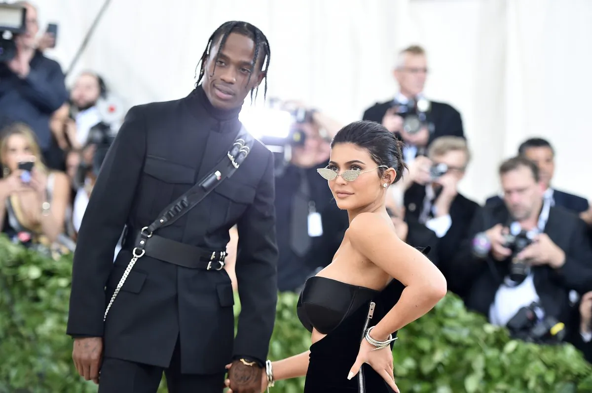 Travis Scott and Kylie Jenner attend the Heavenly Bodies: Fashion & The Catholic Imagination Costume Institute Gala at The Metropolitan Museum of Art on May 7, 2018 in New York City. (Photo by Theo Wargo/Getty Images for Huffington Post)