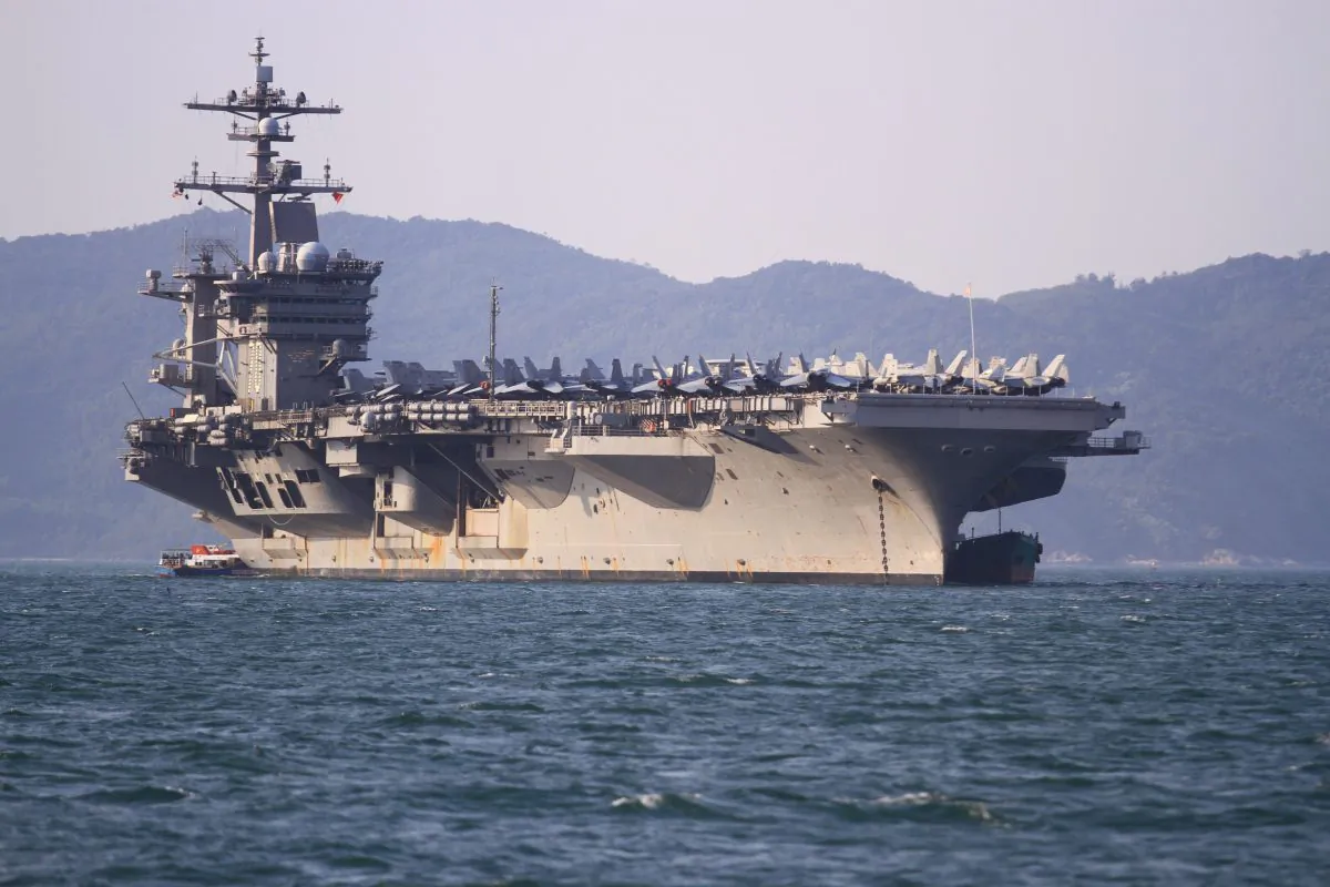 As part of an effort to bolster ties with Vietnam, the USS Carl Vinson visits Danang on March 5, 2018.
(LINH PHAM/AFP/Getty Images)