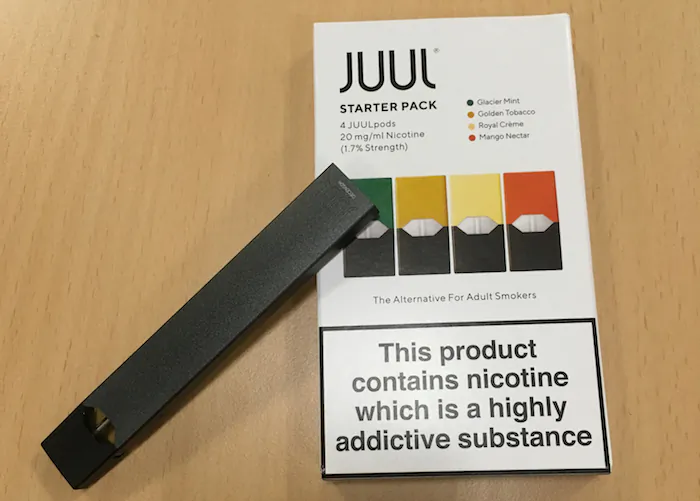 Juul e-cigarette starter pack is seen in this picture illustration taken July 16, 2018. (Martinne Geller/Illustration/Reuters)