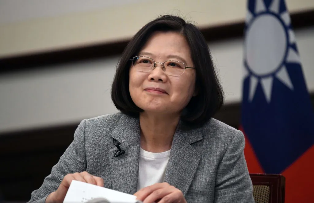 Taiwan's President Tsai Ing-wen takes part in an interview with AFP at the Presidential Office in Taipei, on June 25, 2018. (Sam Yeh/AFP/Getty Images)