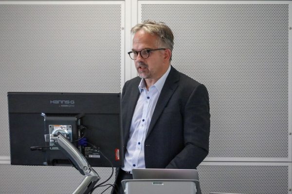 Dr David Nicholl announces he is looking for tissues to pioneer DNA testing of plastinated tissue on 21 Aug. 2018 at Sandwell General Hospital, England. Dr Nicholl has raised concerns that plastinated bodies exhibitions are able to take advantage of a loophole in UK legislation on proof of consent.