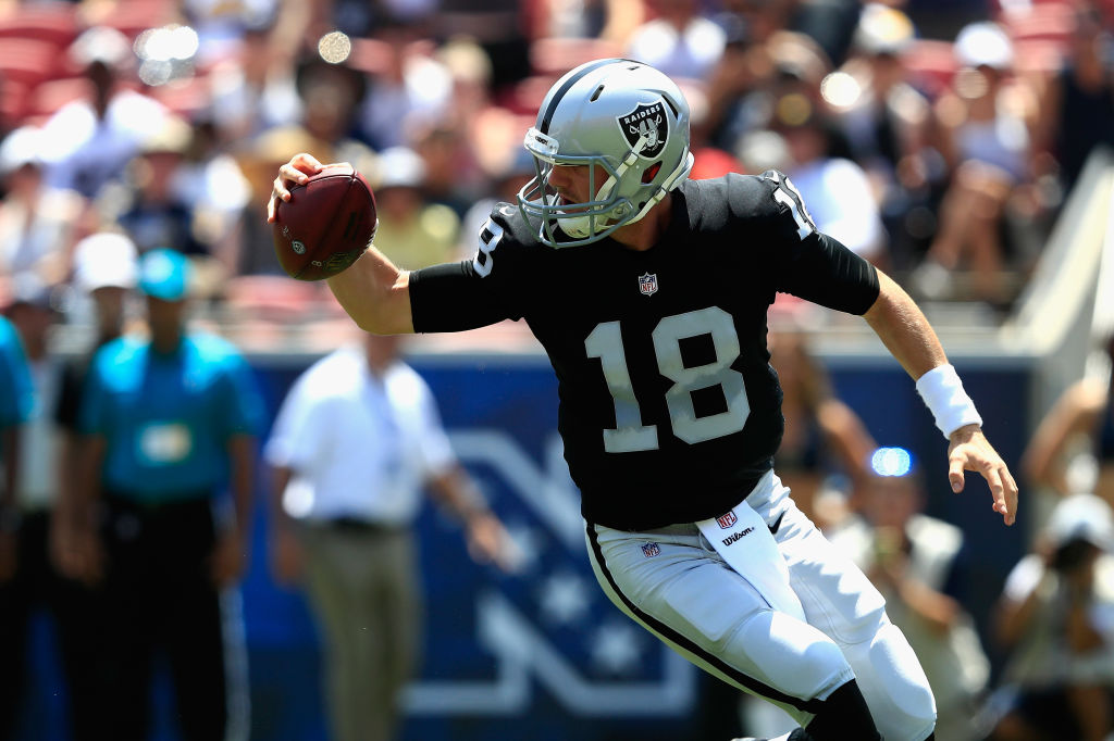 Connor Cook #18 of the Oakland Raiders.