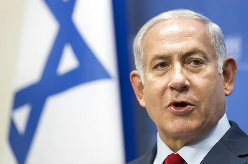 Israel's Prime Minister Benjamin Netanyahu speaks during a news conference following his meeting with Lithuania's Prime Minister Saulius Skvernelis at the government's headquarters in Vilnius, Lithuania, Thursday, Aug. 23, 2018. (AP/Mindaugas Kulbis)