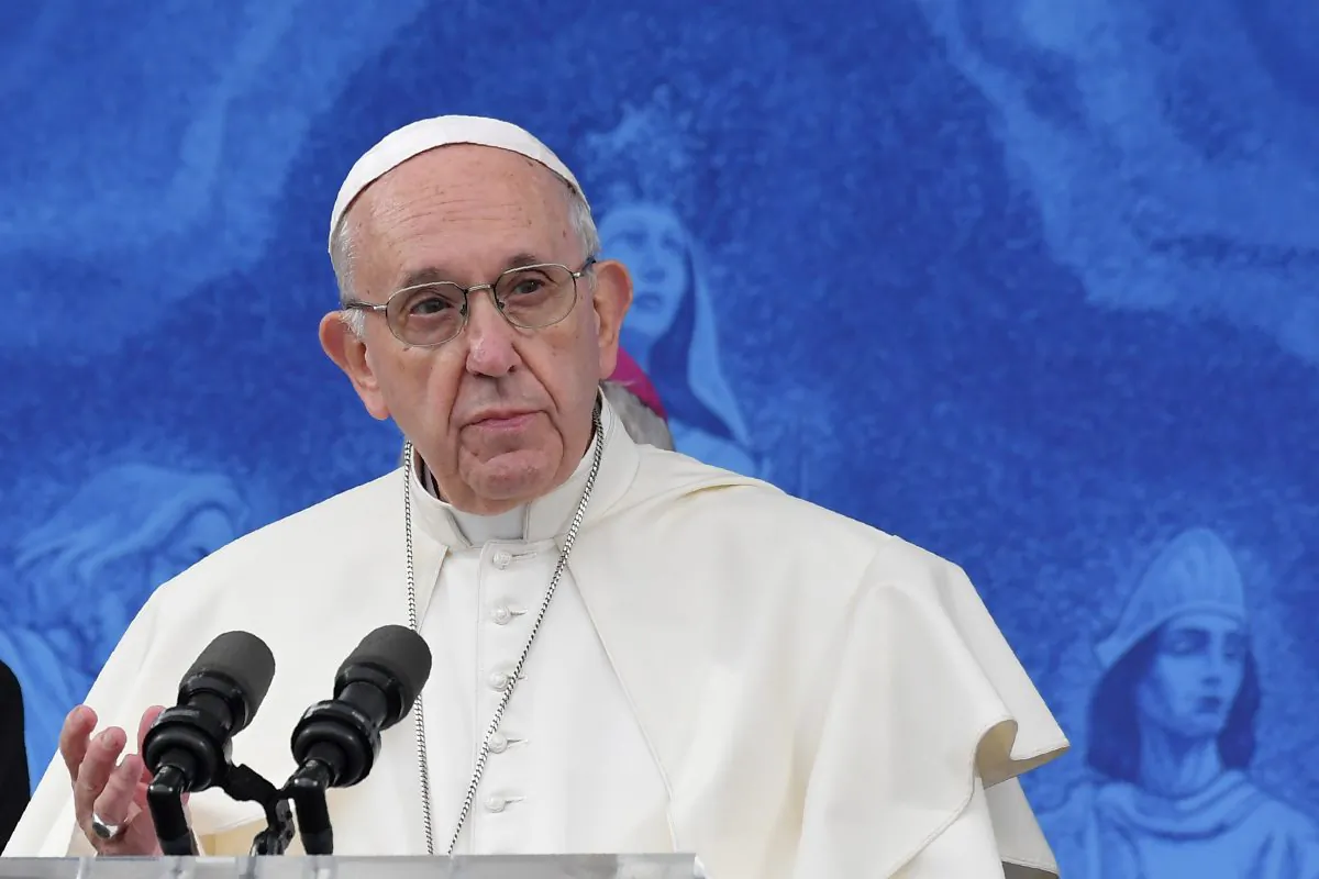 Pope Francis leads the Angelus at the Drum Crescent, Knock, County Mayo on August 26, 2018, on the second day of his visit to Ireland to attend the 2018 World Meeting of Families. (Tiziana Fabi/AFP/Getty Images)