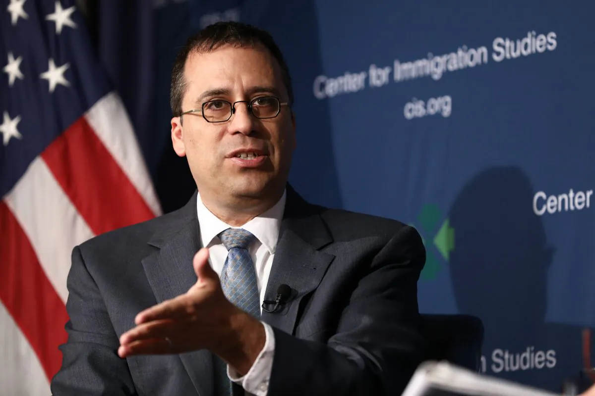 Francis Cissna, Director of U.S. Citizenship and Immigration Services, talks about the agency's challenges at the National Press Club in Washington on Aug. 15, 2018. (Samira Bouaou/The Epoch Times)