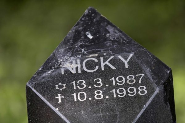 A photo taken on May 23, 2017 shows the monument for eleven-year-old boy Nicky Verstappen who was raped and killed 20 years ago in Brunssummerheide, The Netherlands.