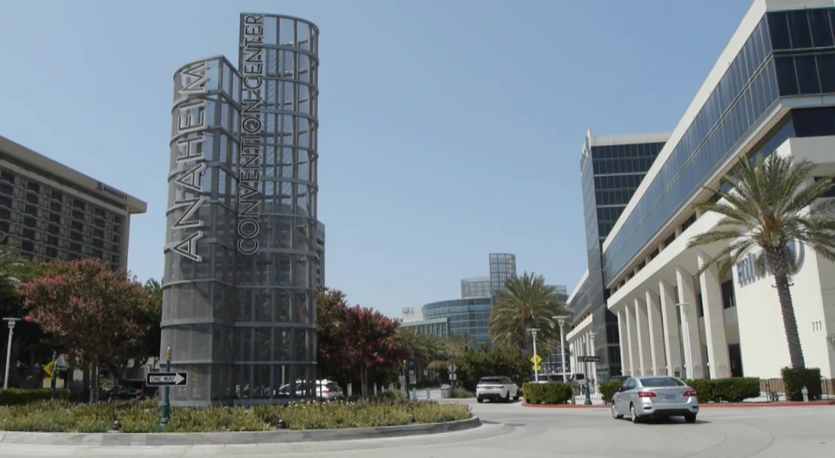 A file photo of the Anaheim Convention Center in Anaheim, Calif., on Aug 27, 2018. (Mandy Huang/The Epoch Times)