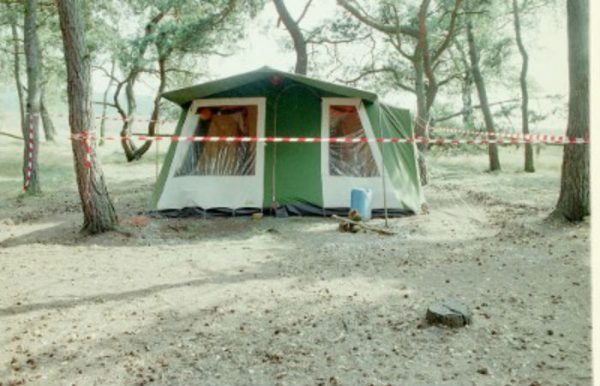 The tent where Nicky was staying.
