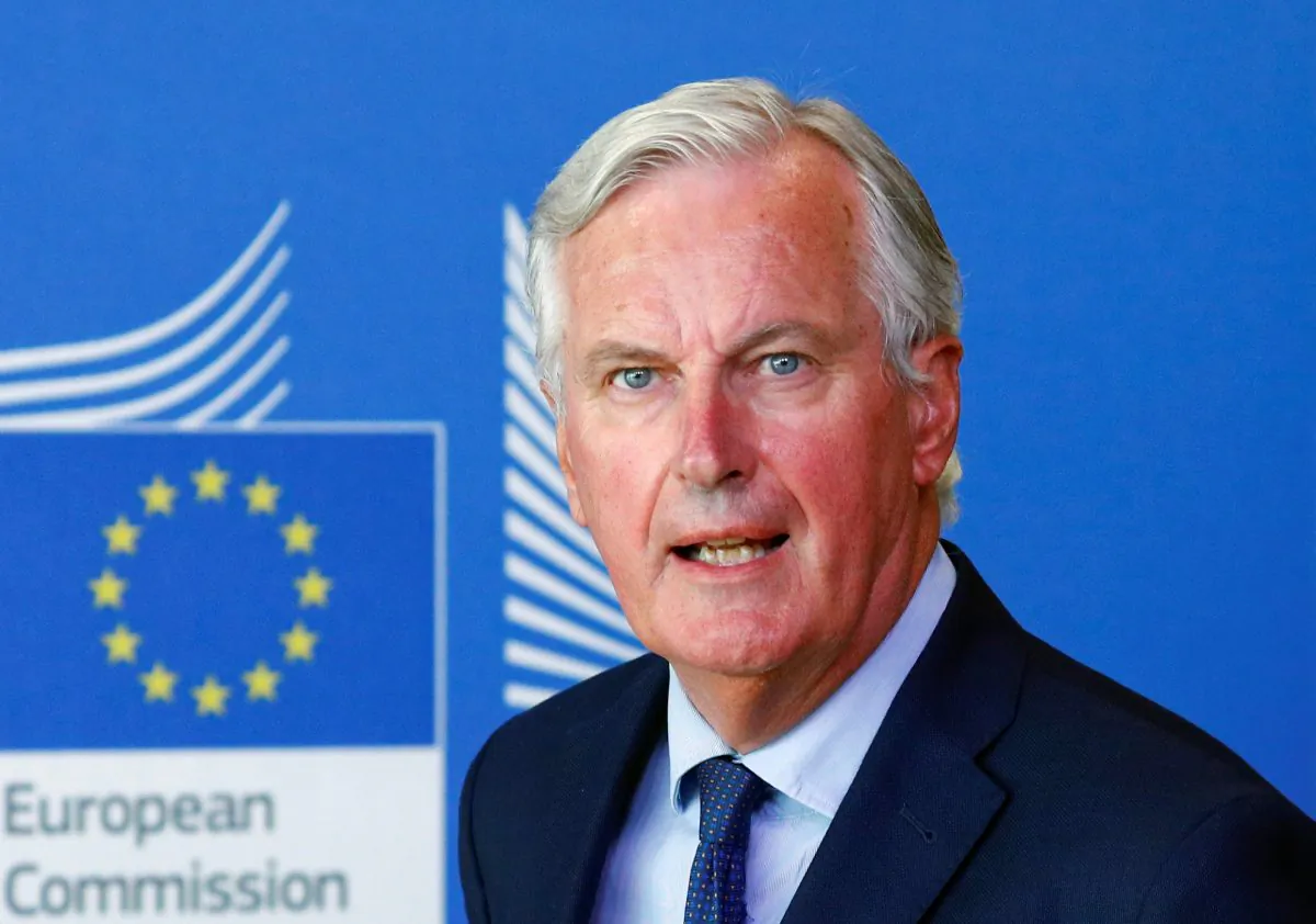 European Union's chief Brexit negotiator, Michel Barnier attends a media briefing with Britain's Secretary of State for Exiting the European Union, Dominic Raab, after a meeting at the EU Commission headquarters in Brussels, Belgium August 21, 2018. (Reuters/Francois Lenoir)