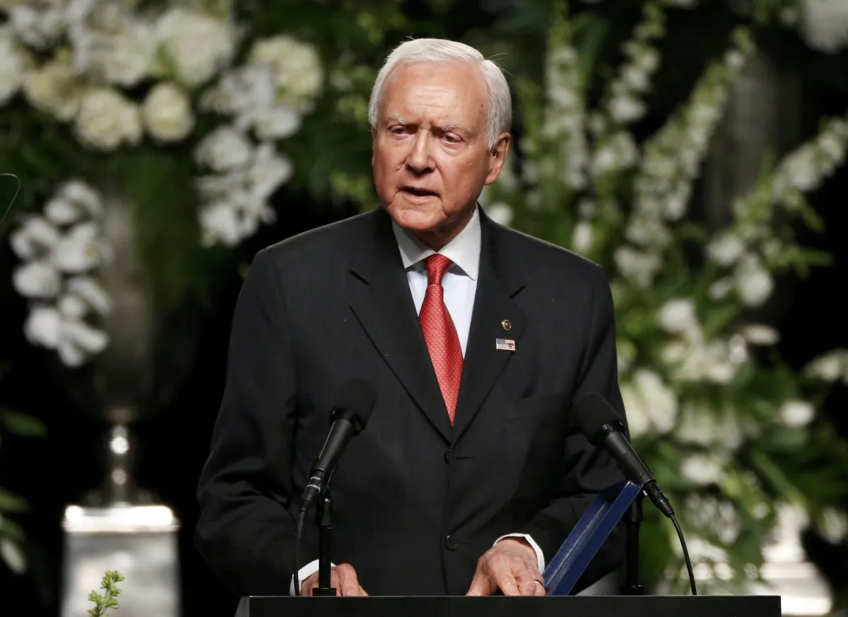 Sen. Orrin Hatch (R-UT) speaks at a memorial service for the late boxer Muhammad Ali n Louisville, Kentucky on June 10, 2016. (Reuters/Lucas Jackson/Picture Supplied by Action Images).