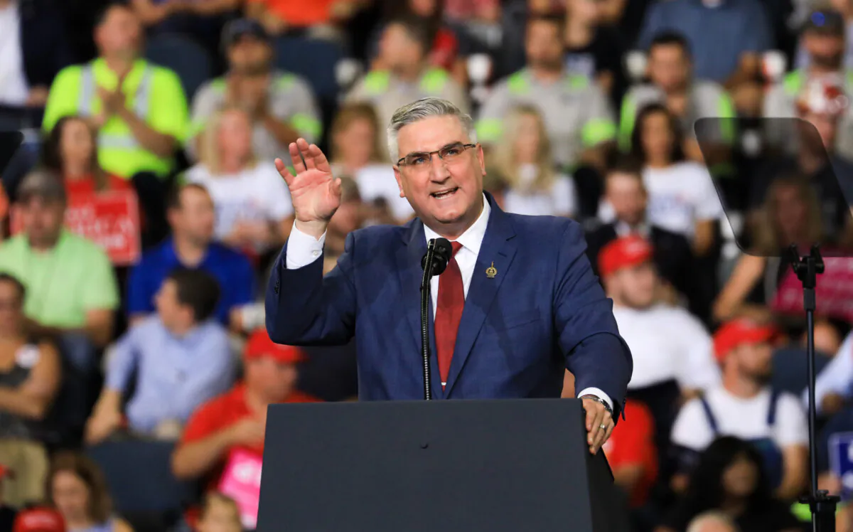 Indiana Gov. Eric Holcomb in a file photo taken Aug. 30, 2018. (Charlotte Cuthbertson/The Epoch Times)