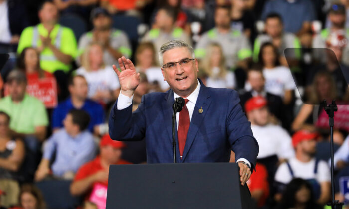 Indiana Gov. Eric Holcomb in a file photo taken Aug. 30, 2018. (Charlotte Cuthbertson/The Epoch Times)