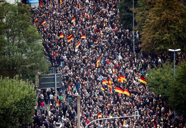 A demonstration against liberal migration policy in Chemnitz