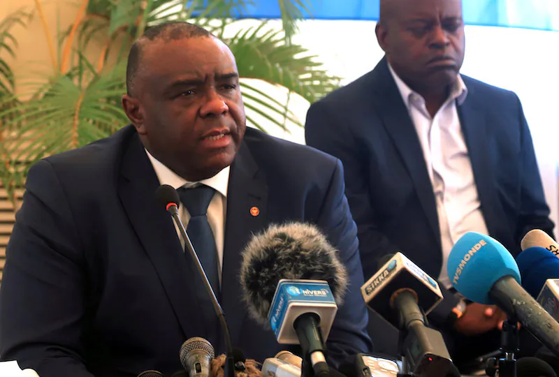 File photo: Congolese opposition leader Jean-Pierre Bemba of the Movement for the Liberation of the Congo (MLC) addresses a news conference in Kinshasa, Democratic Republic of Congo, August 3, 2018. (Reuters/Kenny Katombe/File Photo)