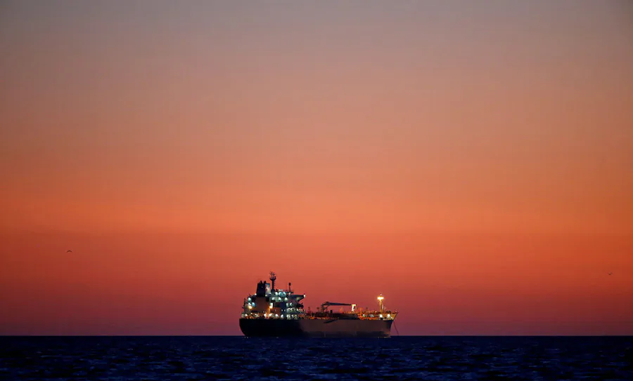 File photo An oil tanker is seen at sunset anchored off the Fos-Lavera oil hub near Marseille, France, October 5, 2017. (Reuters/Jean-Paul Pelissier/File Photo)