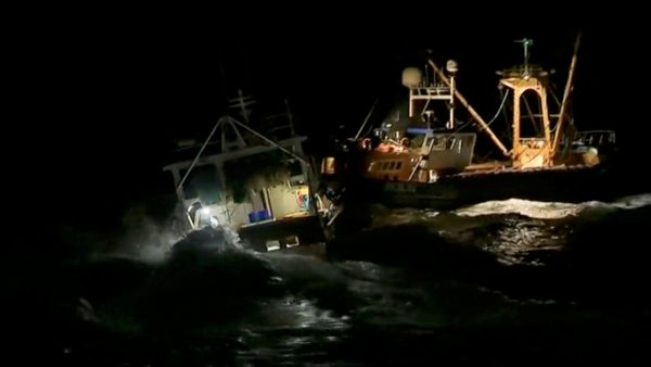 French and British fishing boats collide