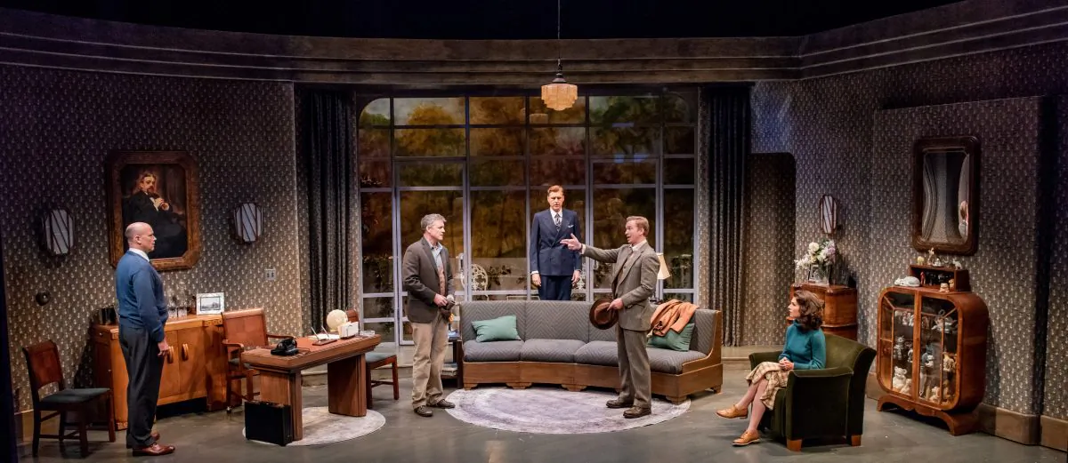 (L–R) Larry Bull, Chris Henry Coffey, Ted Deasy, Roderick Hill, and Janie Brookshire as they appear in Lillian Hellman’s “Days to Come.” (Todd Cerveris)