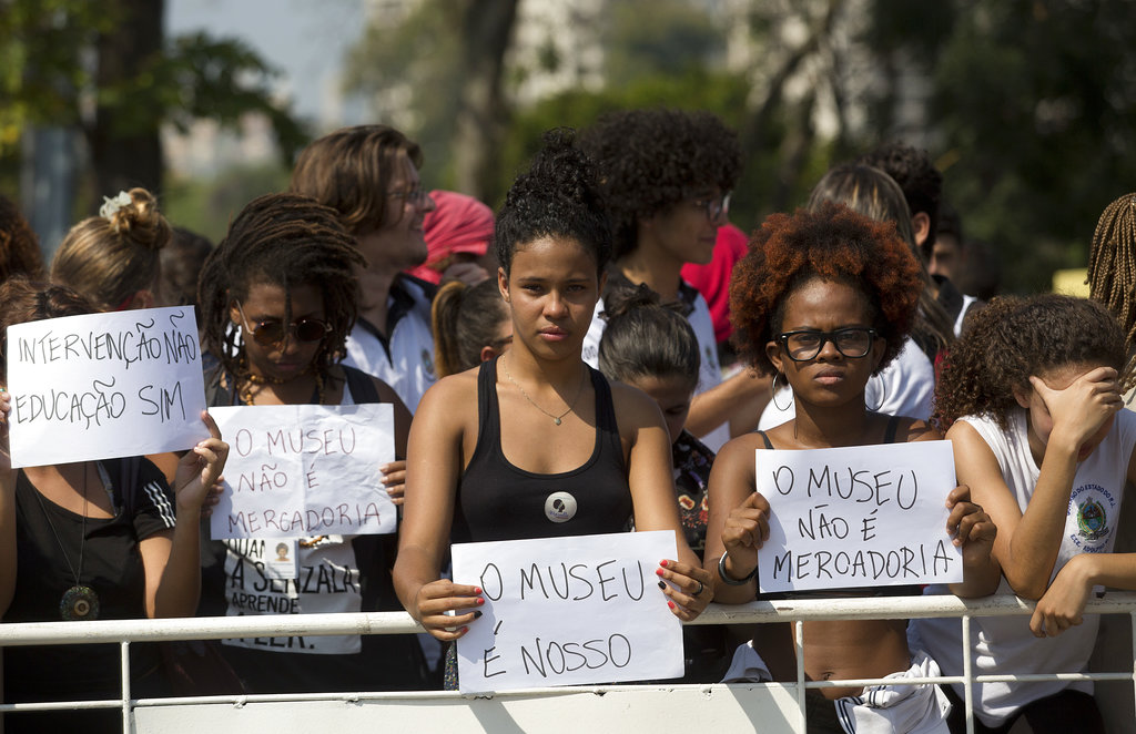 Protest after Brazil Rio Museum Fire