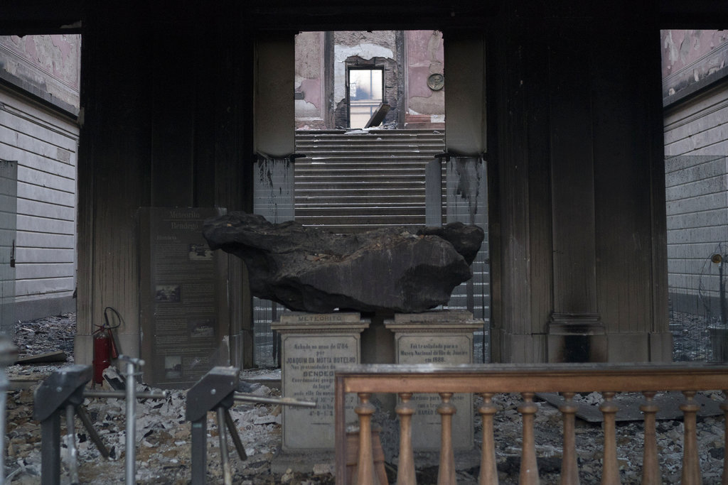 Brazil museum entrance after fire