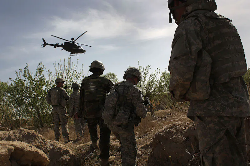 File photo: U.S. and Afghan Army soldiers in Kandahar province, Afghanistan, March 15, 2010. (John Moore/Getty Images)