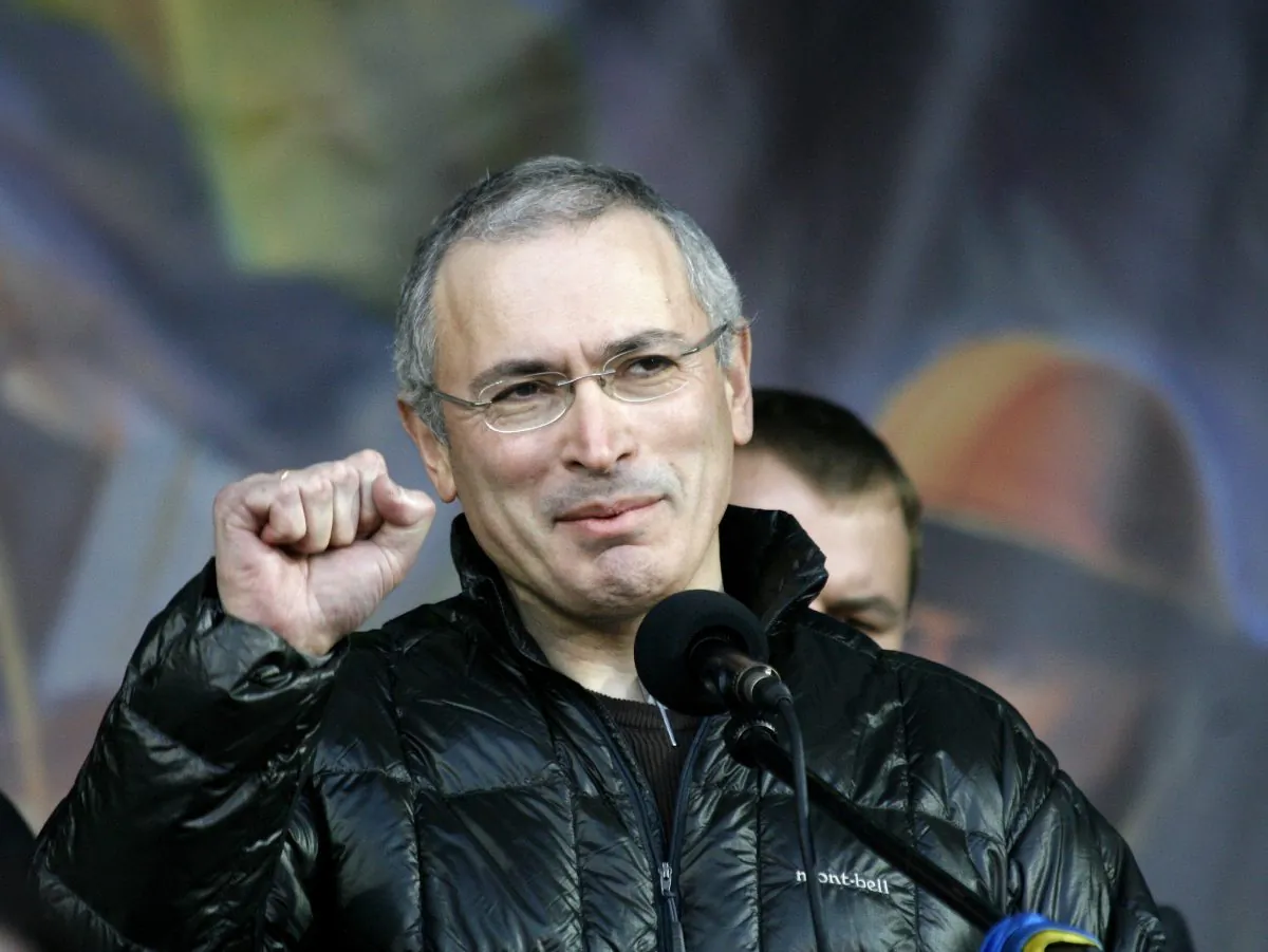Mikhail Khodorkovsky at Maidan in Kyiv, Ukraine, on March 9, 2014. (ВО Свобода, via Wikimedia Commons)