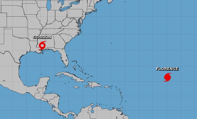 The current location of Hurricane Florence.