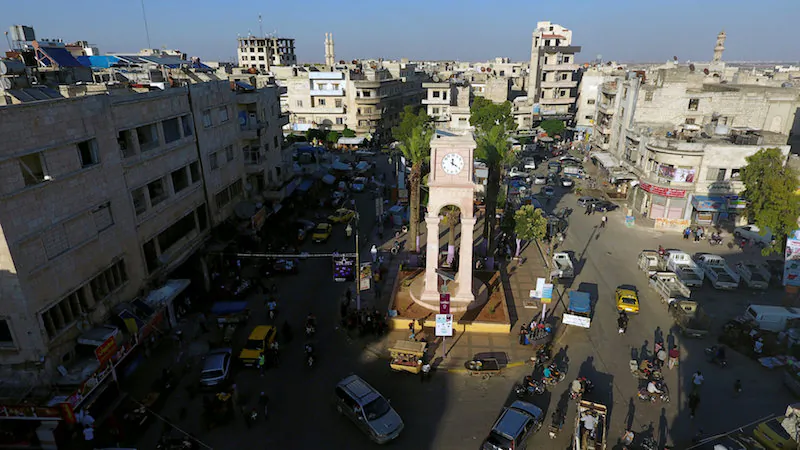 FILE PHOTO: A general view taken with a drone shows the Clock Tower of the rebel-held Idlib city, Syria June 8, 2017. (Reuters/Ammar Abdullah/File Photo)