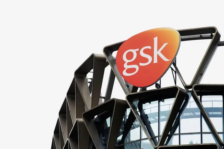The GlaxoSmithKline (GSK) logo is seen on top of GSK Asia House in Singapore, on March 21, 2018. REUTERS/Loriene Perera/File Photo