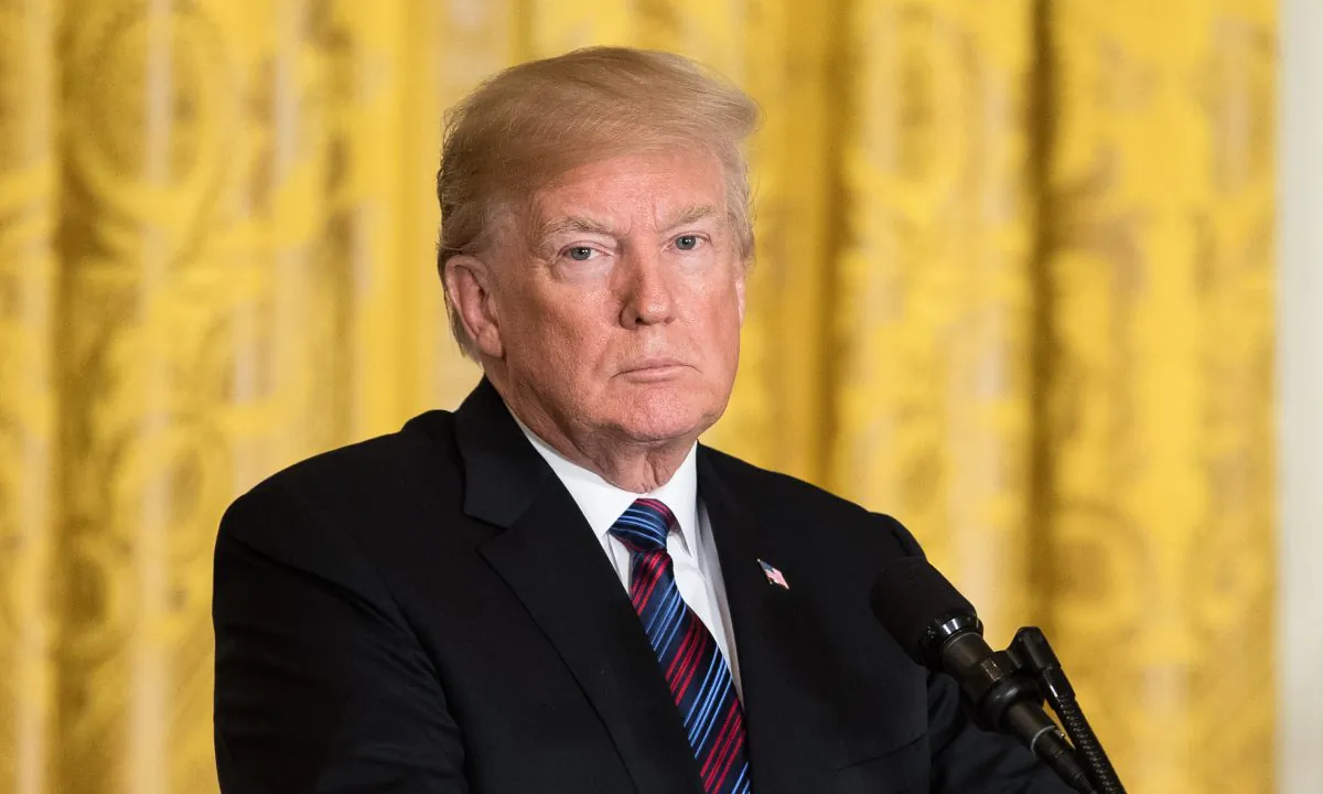 President Donald Trump in the White House in Washington on April 3, 2018.  (Samira Bouaou/The Epoch Times)