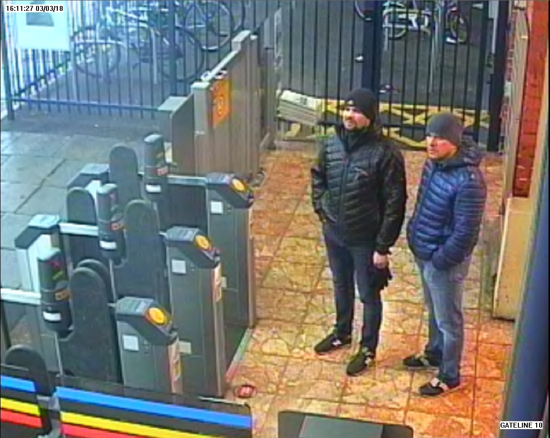 The two suspected Russian agents at a train station in Salisbury