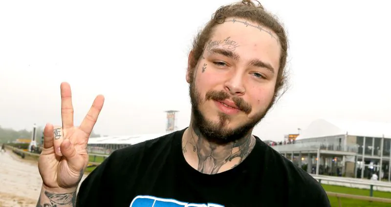 Musical artist Post Malone attends The Stronach Group Chalet at 143rd Preakness Stakes in Baltimore, Maryland on May 19, 2018. (Paul Morigi/Getty Images for The Stronach Group)