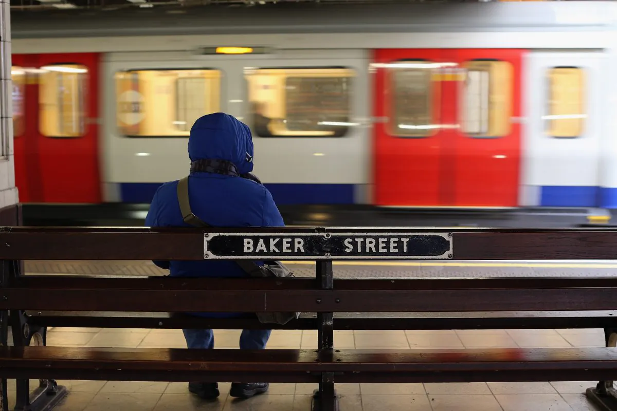 A passenger waits for a train at Baker Street Underground Station, London on Jan. 9, 2013. (Dan Kitwood/Getty Images)