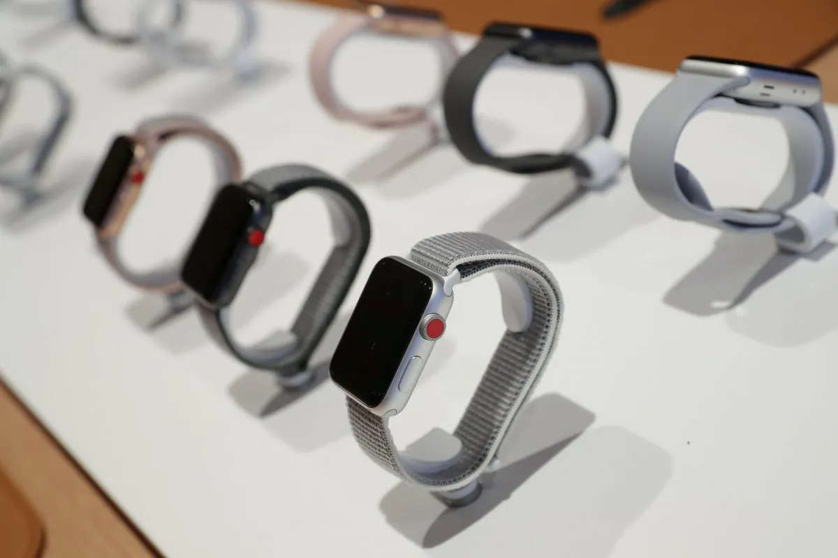 Apple watches are seen at a new Apple store in Chicago, Illinois, on Oct. 19, 2017. (John Gress/Reuters)